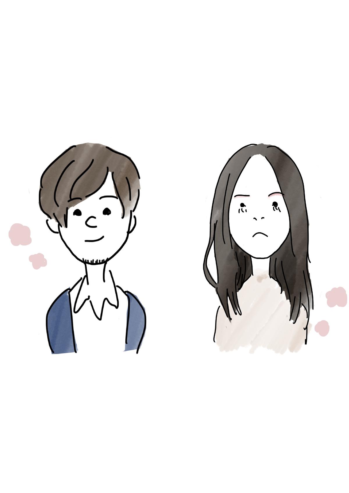 ボインボイン♪,似顔絵落書きカップル一発書き,コピックGペン可愛いふたり ,potretpernikahanイラストレータ