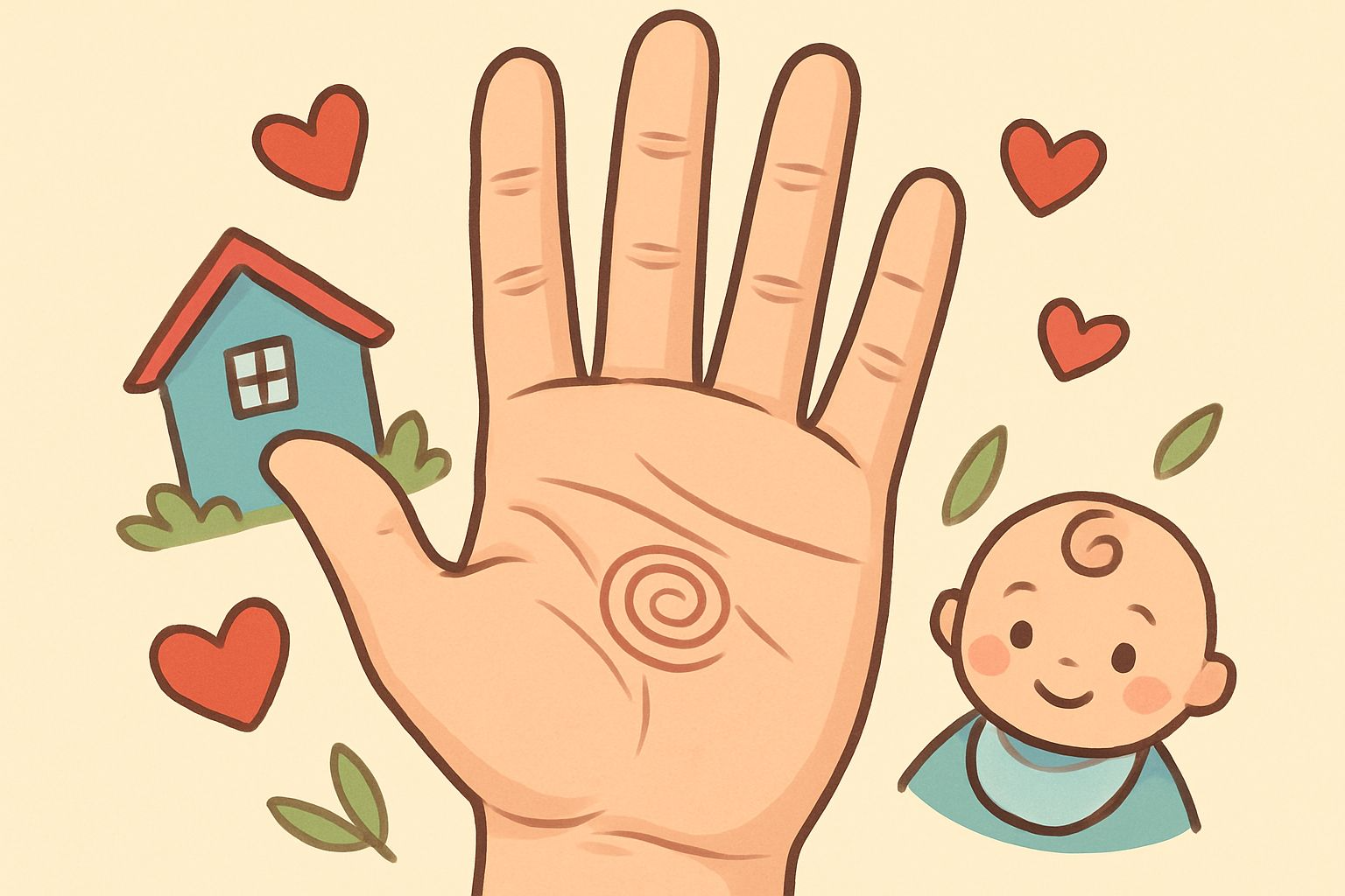 ファミリーリング 親指の付け根に鎖状の相がありますか？ 家族思いで、家族の結びつきを とても大切にすると言われています。 子煩悩だったり強いお母さんとして 役目をしっかり果たし 充実した人生を送るとも 言われています。 どうぞ皆様、良いお年をお迎えください