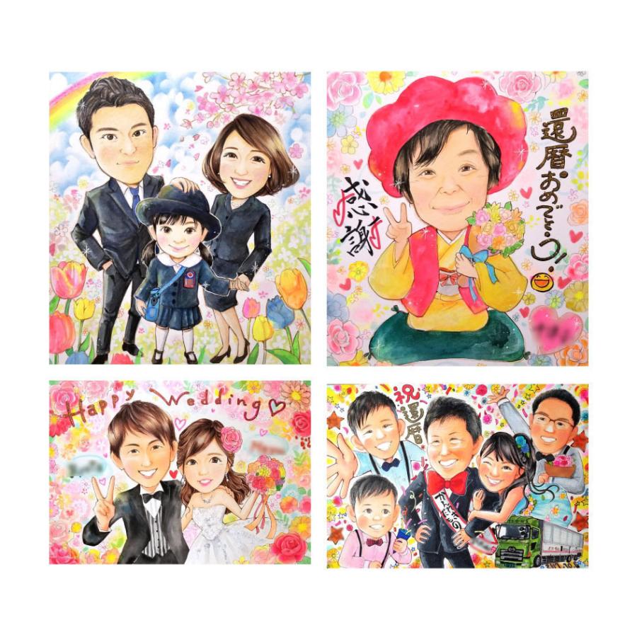 似顔絵 オーダー かわいい コスプレ 子供 家族 誕生日 プレゼント イラスト
