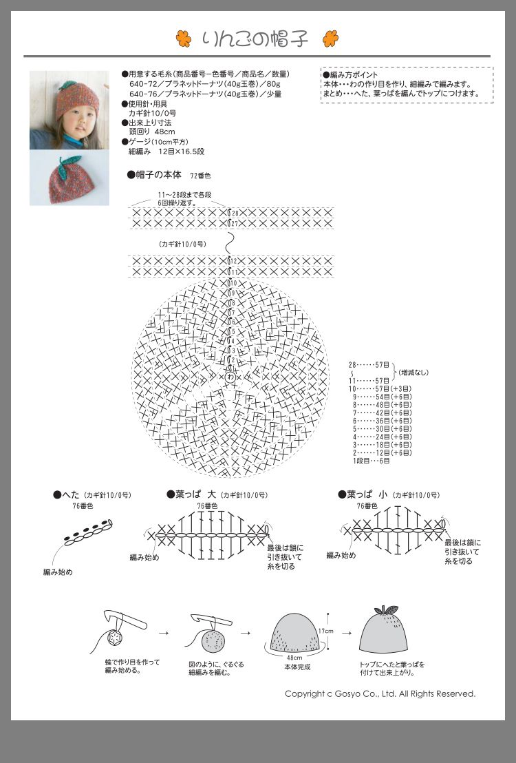 ベビー&キッズ シンプルなどんぐりぼうしの編み方 サイズ調節方法も- 灰色クレヨン