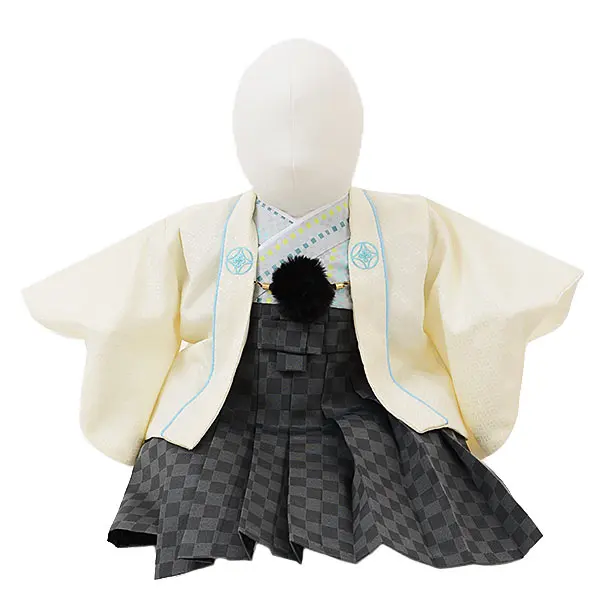 女の子ベビー着物レンタル 1G0006 1歳～1歳6ヶ月白・クリーム 桜被布 - 東京レンタルいしょう