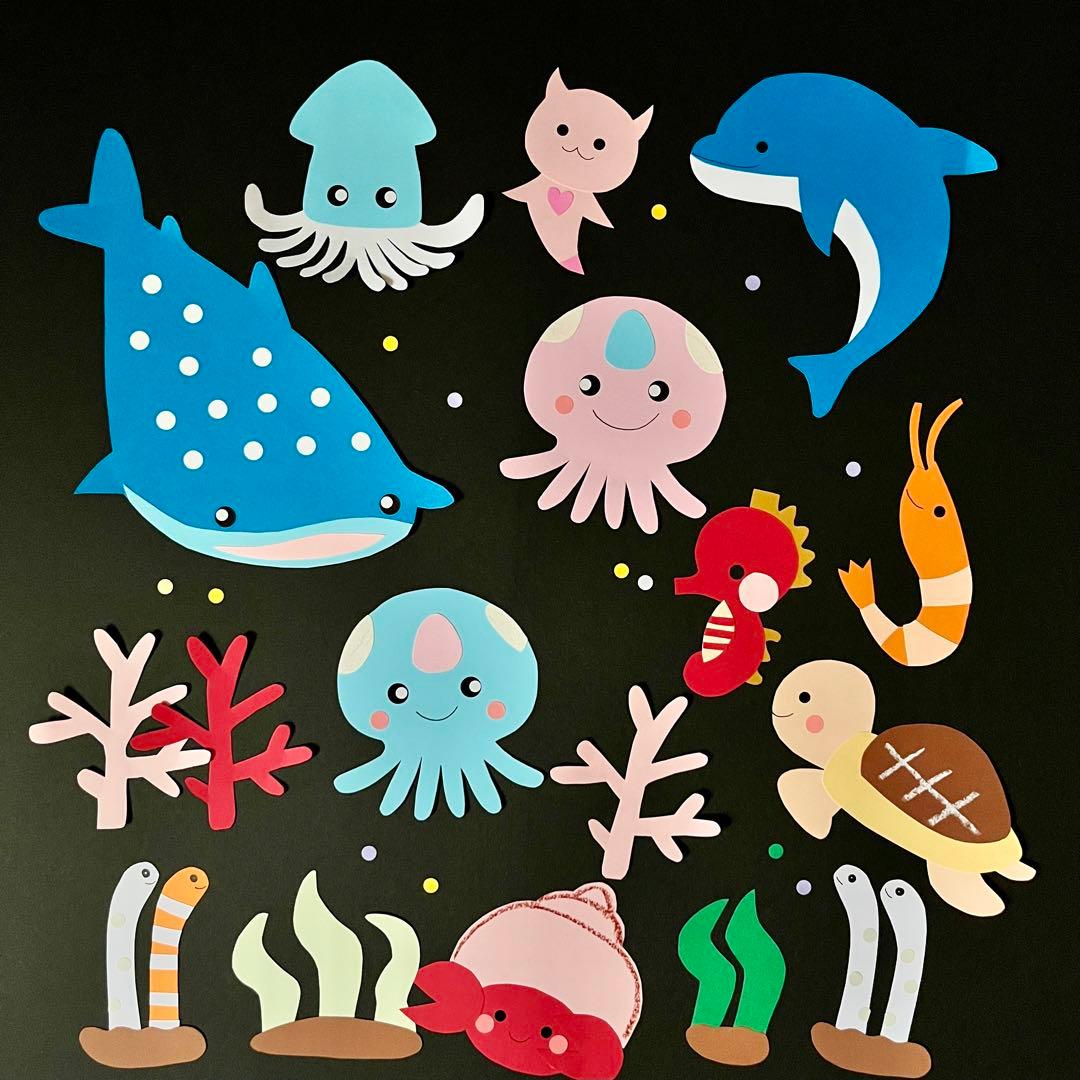壁面飾り 幼稚園 保育園 壁面装飾 夏 海 生き物 水族館 魚の通販 by ぴっぴラクマ