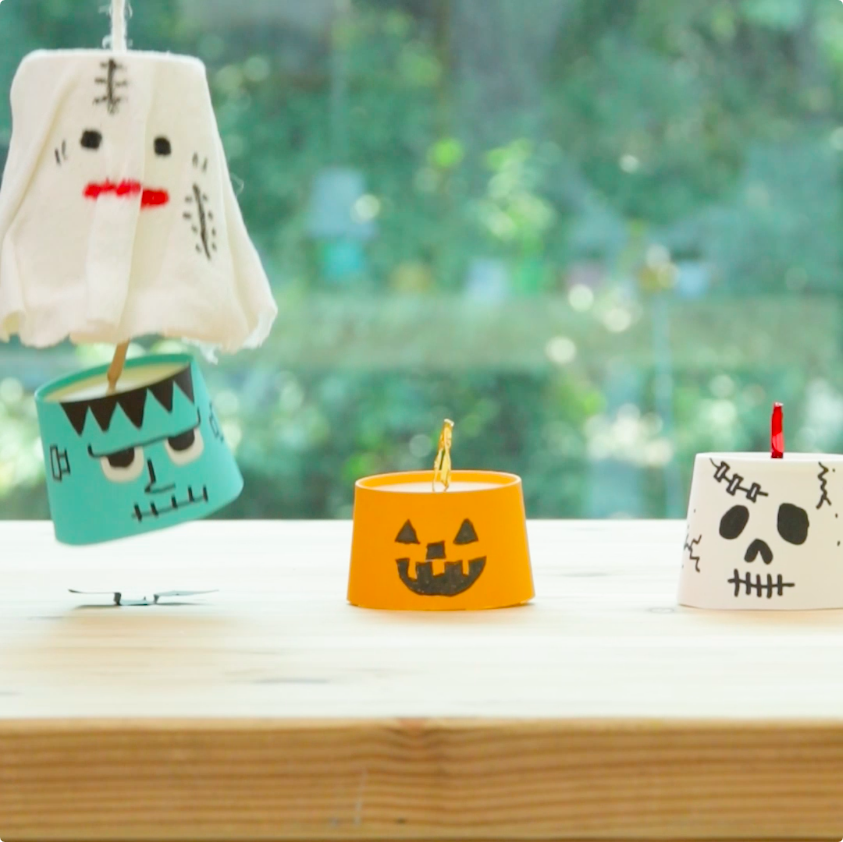 作って遊べる工作 ゆらゆらおばけの的あてゲーム♪楽しく作って遊ぼう♪お祭りにも最適 1〜3歳児向け