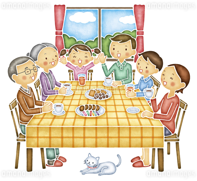 一家団らんのイラスト「家族のくつろぎ」かわいいフリー素材集 いらすとや