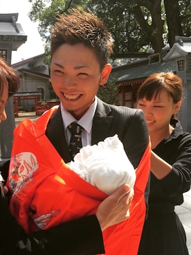 とっても良い思い出になりました」蝶ネクタイがかわいいお宮参りの撮影OurPhoto アワーフォト