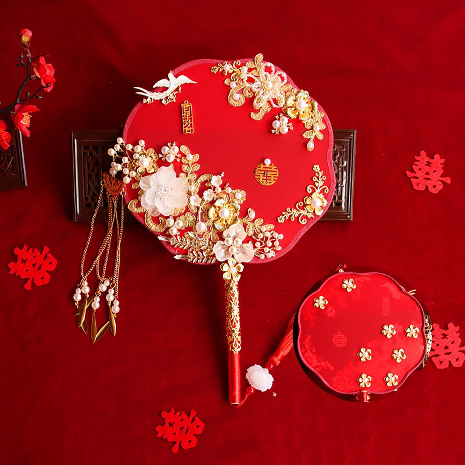 Amazon.co.jp: シルクうちわ 中国の結婚式うちわ ゲスト用 中国伝統的な結婚式の装飾 リハーサルディナー 装飾 手作りの中国 手持ちの花古代の扇子 古代の手扇子Color : D: ホーム&キッチン