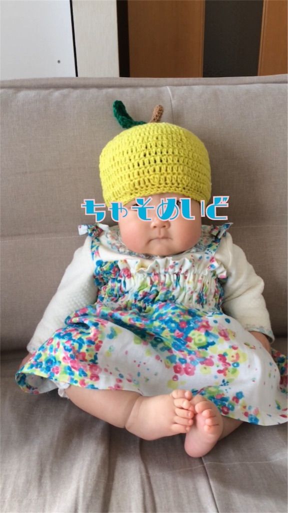 n111u リンゴ 帽子 手編み 赤 子ども キッズ ベビー 子供 赤ちゃん 中古