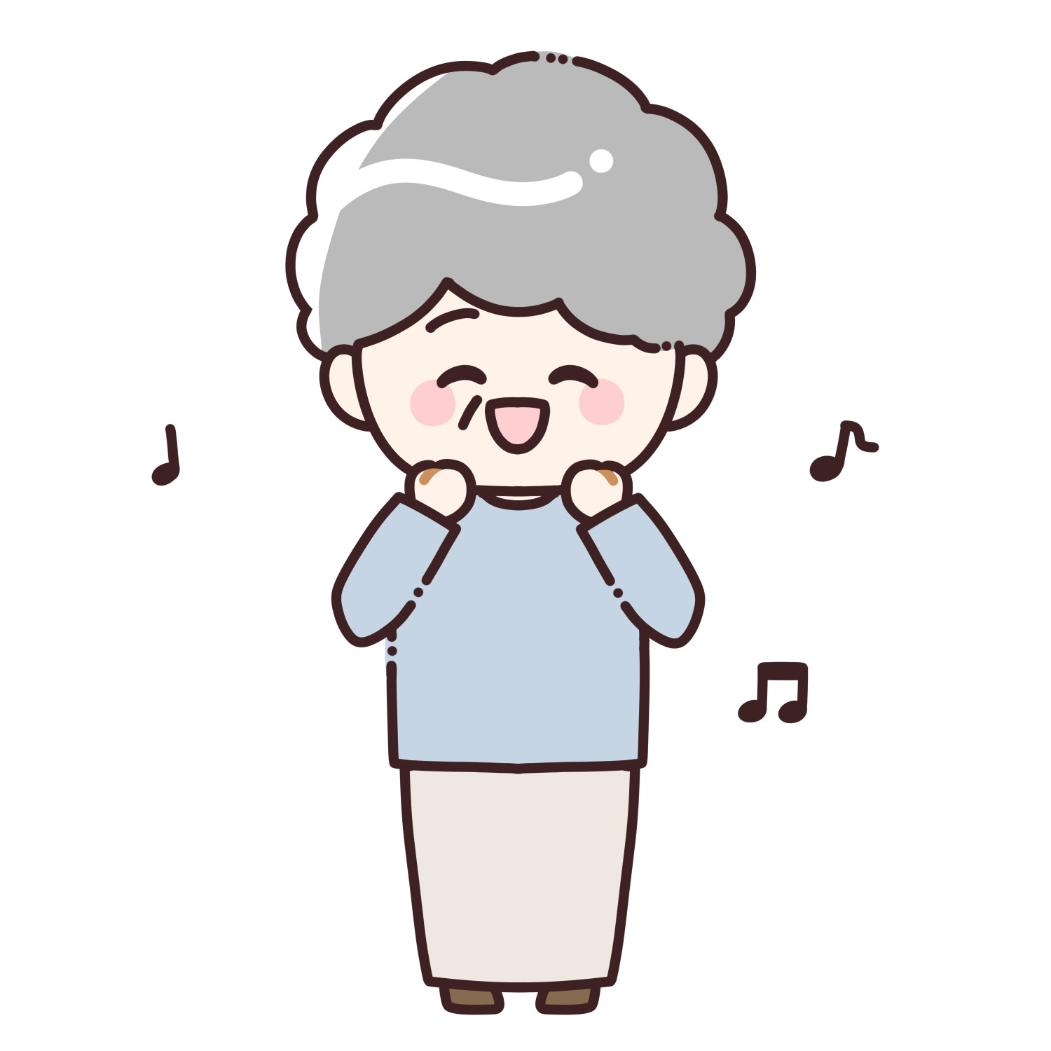 水彩おばあちゃんかわいいおばあちゃんベクトルイラストPremiumベクトル素材