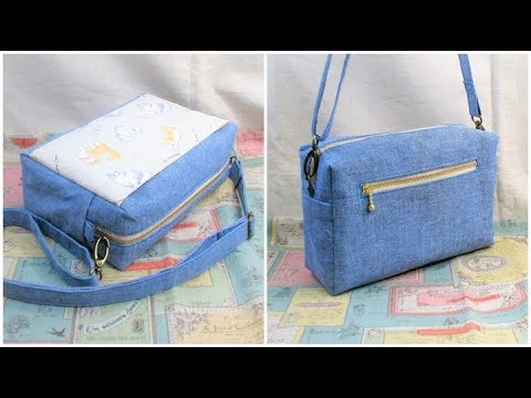 ファスナーと布だけ☆ファスナーつきポシェットの作り方☆ how to make a crossbody zipper bag - YouTube