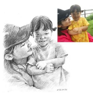 作家「NAO」おしゃれなカップル似顔絵が人気オレンジスマイル