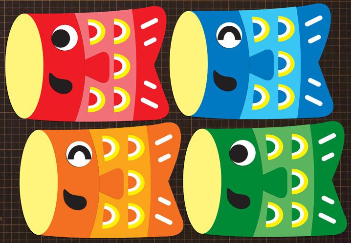 画用紙＆折り紙で簡単工作♪ こいのぼり 大 の壁面飾りを作ってみた！ 無料型紙 子供の日 ５月端午の節句