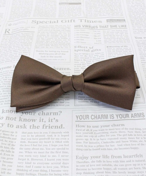 蝶ネクタイ 結婚式 新郎 茶色