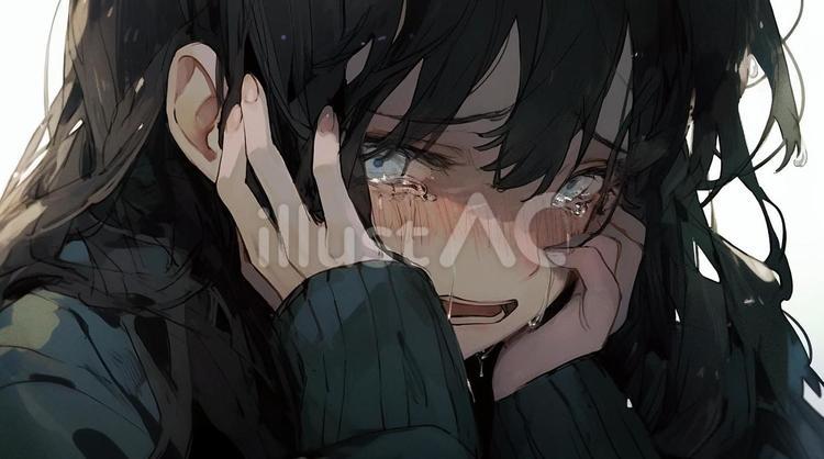 フリー写真涙を流して泣いている女の子パブリックドメインQ：著作権フリー画像素材集