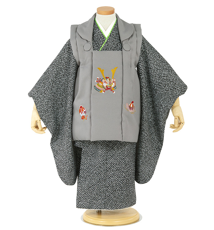 七五三 子ども3歳男の子被布セット No.KE-0091のレンタルきもの３６５