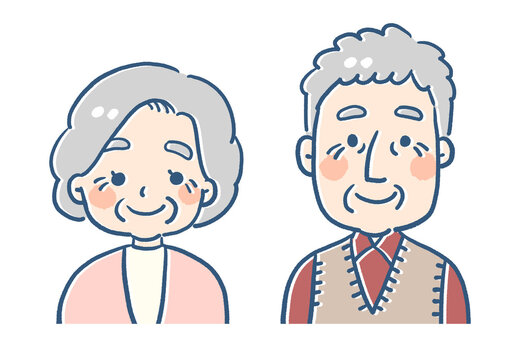 介護 車いす編 おじいちゃん＆おばあちゃん 無料イラスト素材Good