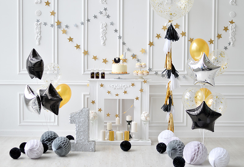 誕生日 飾り付け バルーン 飾り 彼女 店舗用 誕生日飾り 数字バルーン2個付 常連様 キラキラ スターライト ロマンチック パーティー 装飾