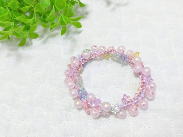 簡単！ ビーズボールのヘアゴム作り方♪初心者 キッズ ビーズ12個 How to make beaded ball hair tie