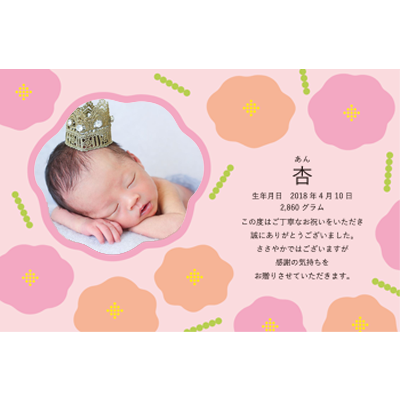 Calligraphy双子の出産内祝いメッセージカードStella Mimore ステラミモア