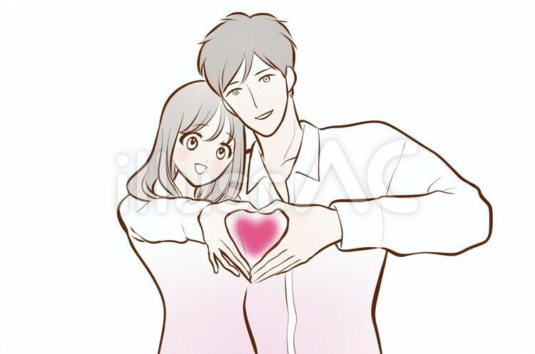 黒人男性と女性が手でハートマークを作るカップルのイラスト Stock VectorAdobe Stock