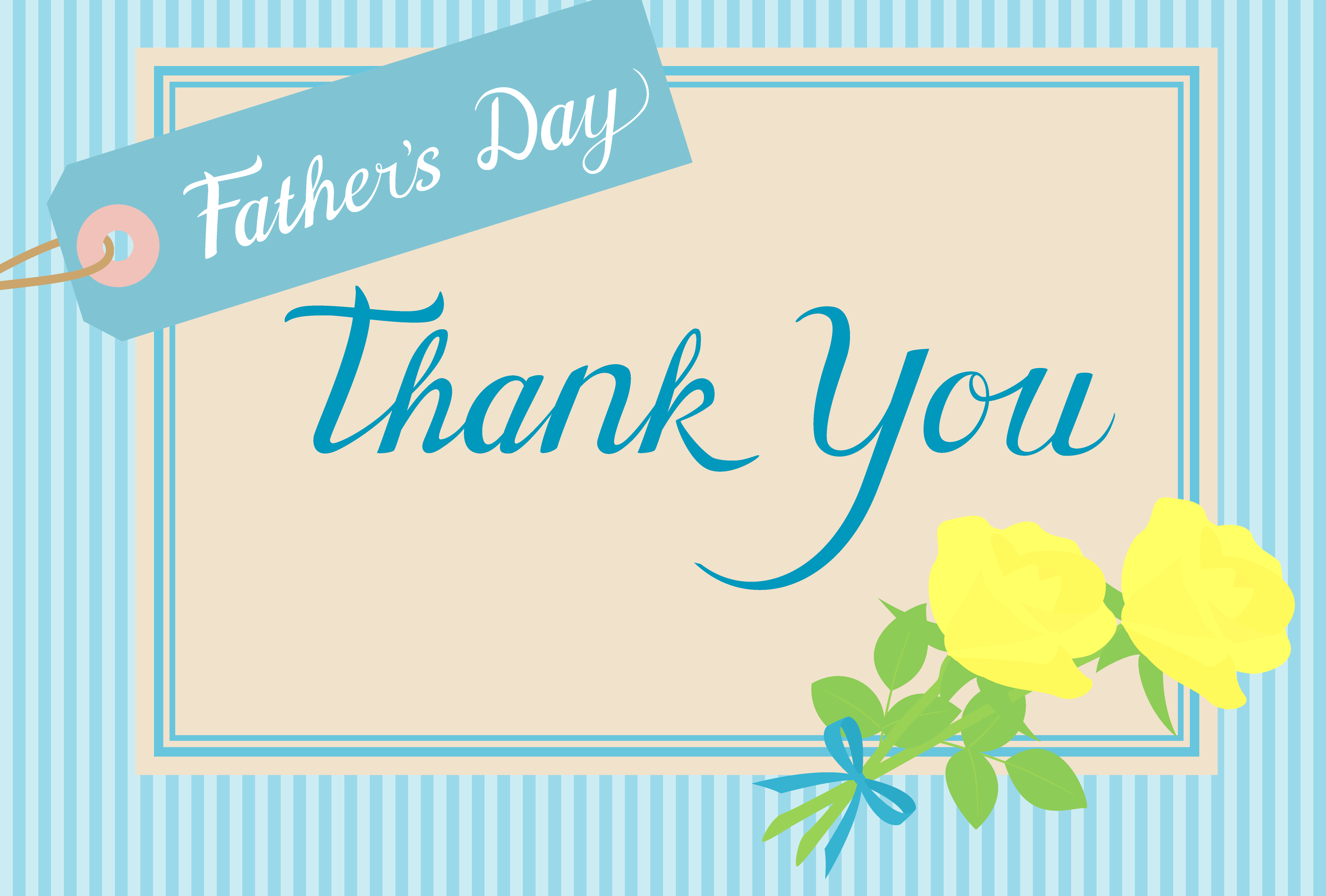 父の日用のし紙 お父さんありがとう－青いバラ」のテンプレート 素材 無料ダウンロードビジネスフォーマット 雛形 のテンプレートBANK
