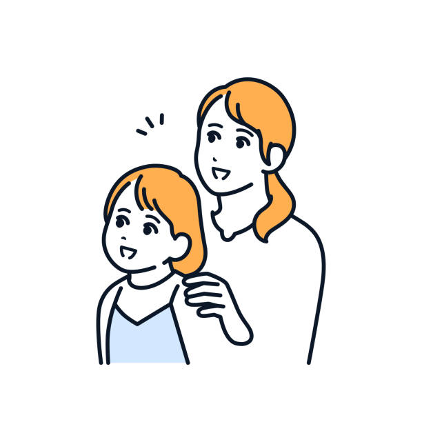 一緒に楽しく遊ぶ母と娘イラスト画像とPSDフリー素材透過の無料ダウンロード - Pngtree