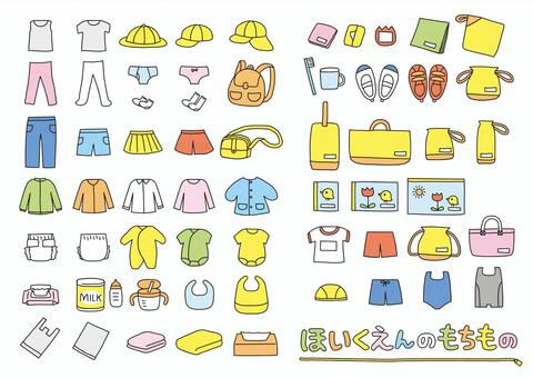 幼稚園の持ち物のイラスト素材87399892- PIXTA