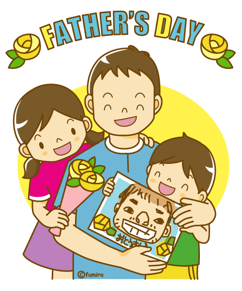父の日メッセージカードのテンプレート～フリーイラスト素材