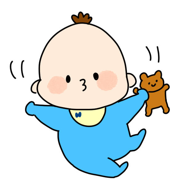 ねんねする赤ちゃんの可愛いイラスト 男の子・女の子えんぴつと画用紙