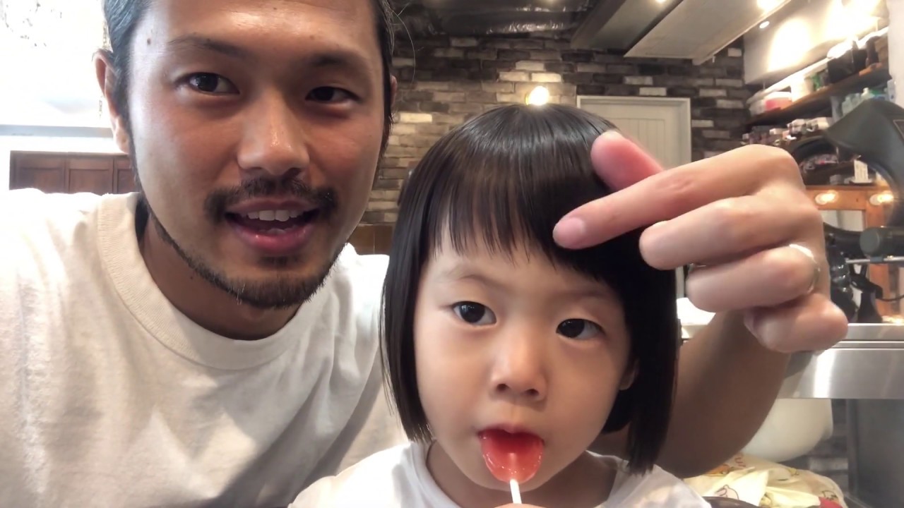 キッズカット☆男の子丸型×ベリーショートの斜め前髪・流し前髪×