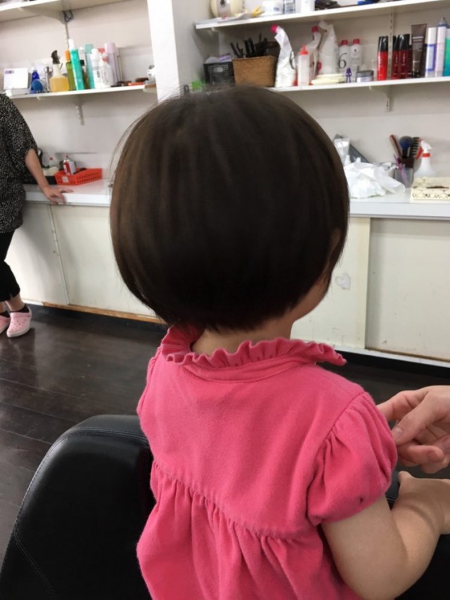 ぱっつんマッシュかわいー☀️ お利口さんにできました😁ピースキッズ幼稚園保育園男の子ママ女の子ママ新米ママママリママライフママさんと繋がりたいママスタグラムキッズカット美容室大阪美容室 大正区 京セラドーム大阪ママキッズヘア