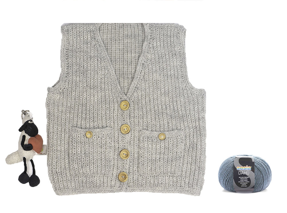 モチーフ編みをつなげて作るニットベスト完成