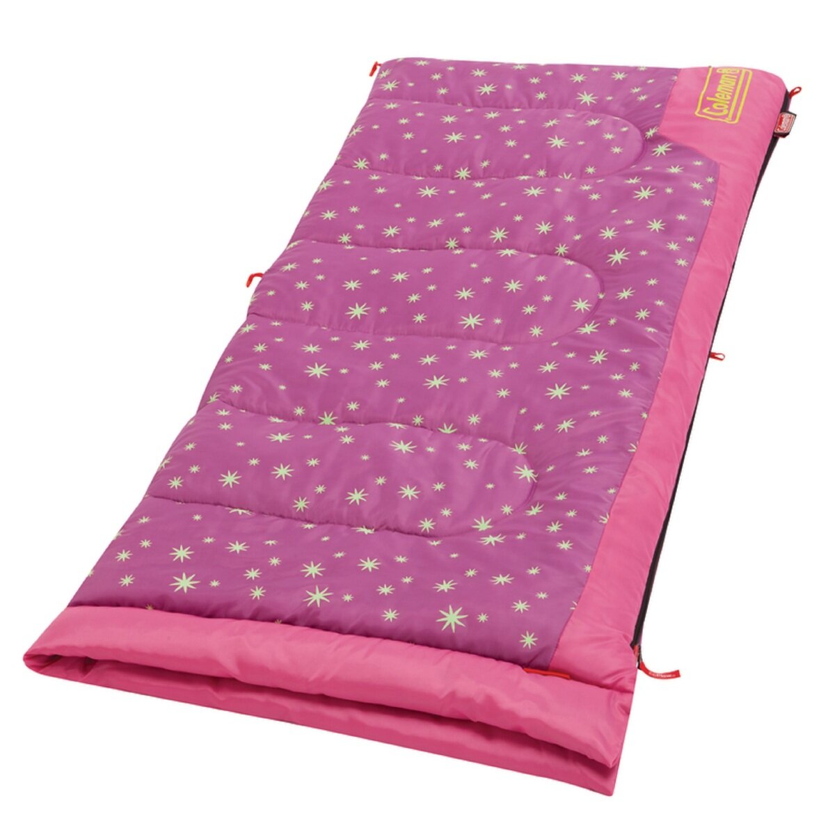 楽天市場 特典マスク付Coleman新柄 コールマン子供用 光る 寝袋収納袋付 152 × 66 cmコストコ アウトドア キャンプ10度 スリーピングバッグ シュラフ ブルー 青 ピンク 春 夏 秋 封筒型 洗濯 丸洗い 蓄光 ねぶくろ 車中泊 コンパクト オール シーズン :