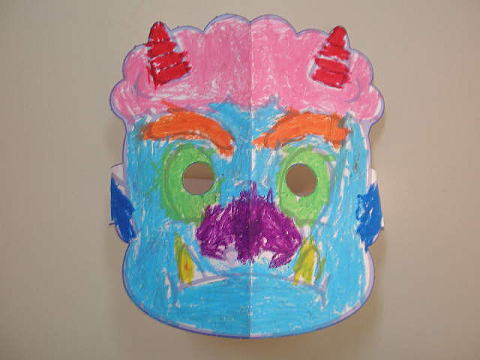 鬼のお面製作 ２歳児山万グループの保育園 佐倉市ユーカリが丘