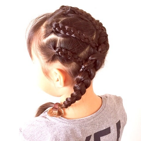 三つ編みを入れ込んだ編み込み❤︎女の子のママ必見！子供のヘアアレンジ♡