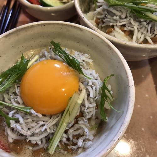 オクラ納豆しらす丼
