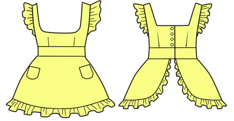 No.7083子供エプロンワンピ - 縫い代付き貼り合わせのない実物大型紙でかんたんソーイング。 オーダーを頂いてから 個別印刷。お客様のためだけに お届けします