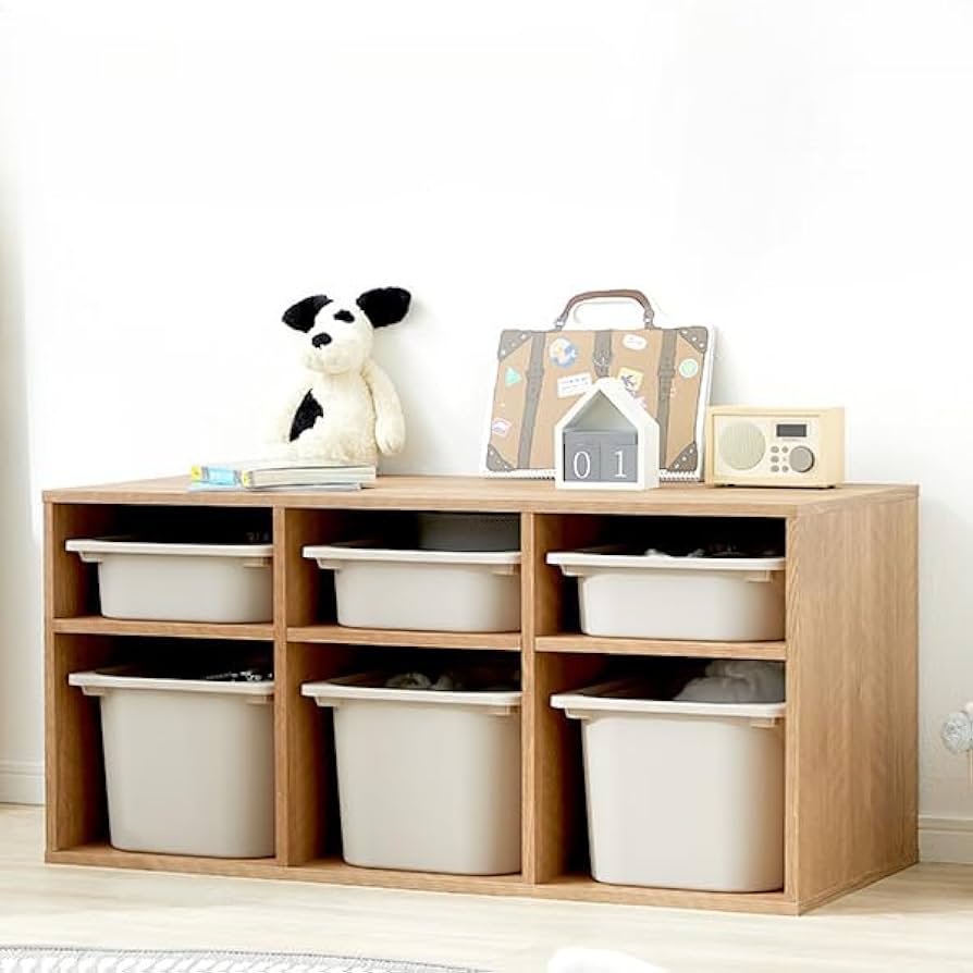 AmazonFuLe YunQiおもちゃ収納 おもちゃ箱 おもちゃ 収納 ボックス カラーボックス セット 大容量 ラック 2段 二段 収納棚 リビング収納 棚 おしゃれ 収納ボックス 収納ケース 可動棚 子供服収納 キッズ収納 子供 シンプル シャビーナチュラル収納ケース・ボックス