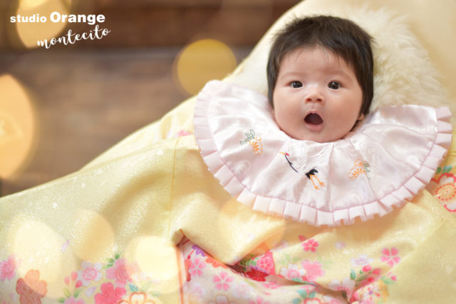 可愛い瞬間がいっぱい2ヶ月女の子のお宮参り撮影studio Orange