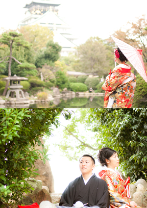 和装で結婚前撮り大阪 衣装ランク分け無しのお得プラン