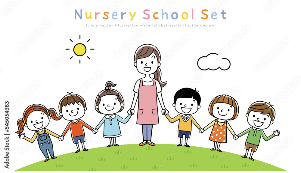 母親と手をつなぐ子供 イラスト素材6468803- フォトライブラリ