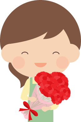 母の日・笑顔のお母さん」ダウンロードかわいい無料イラスト 印刷素材.net