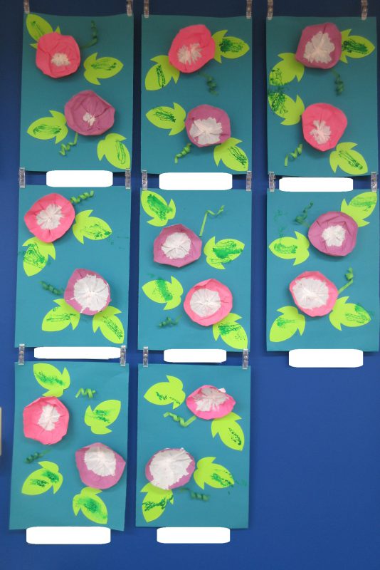 野菜スタンプにじいろ保育園ブログ