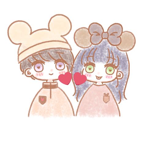 バレないペア画フリー素材byうごイラ