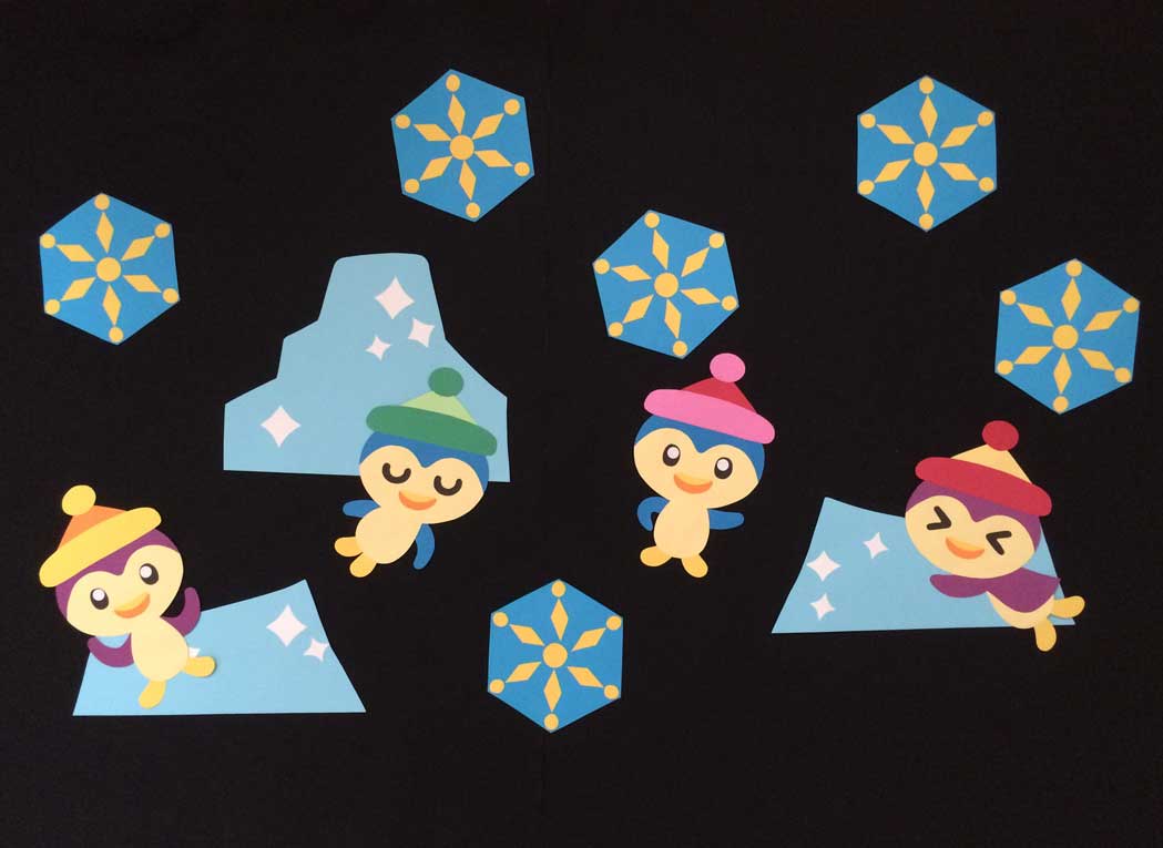 動物列車 冬 壁面飾り 保育園・幼稚園 壁面飾り