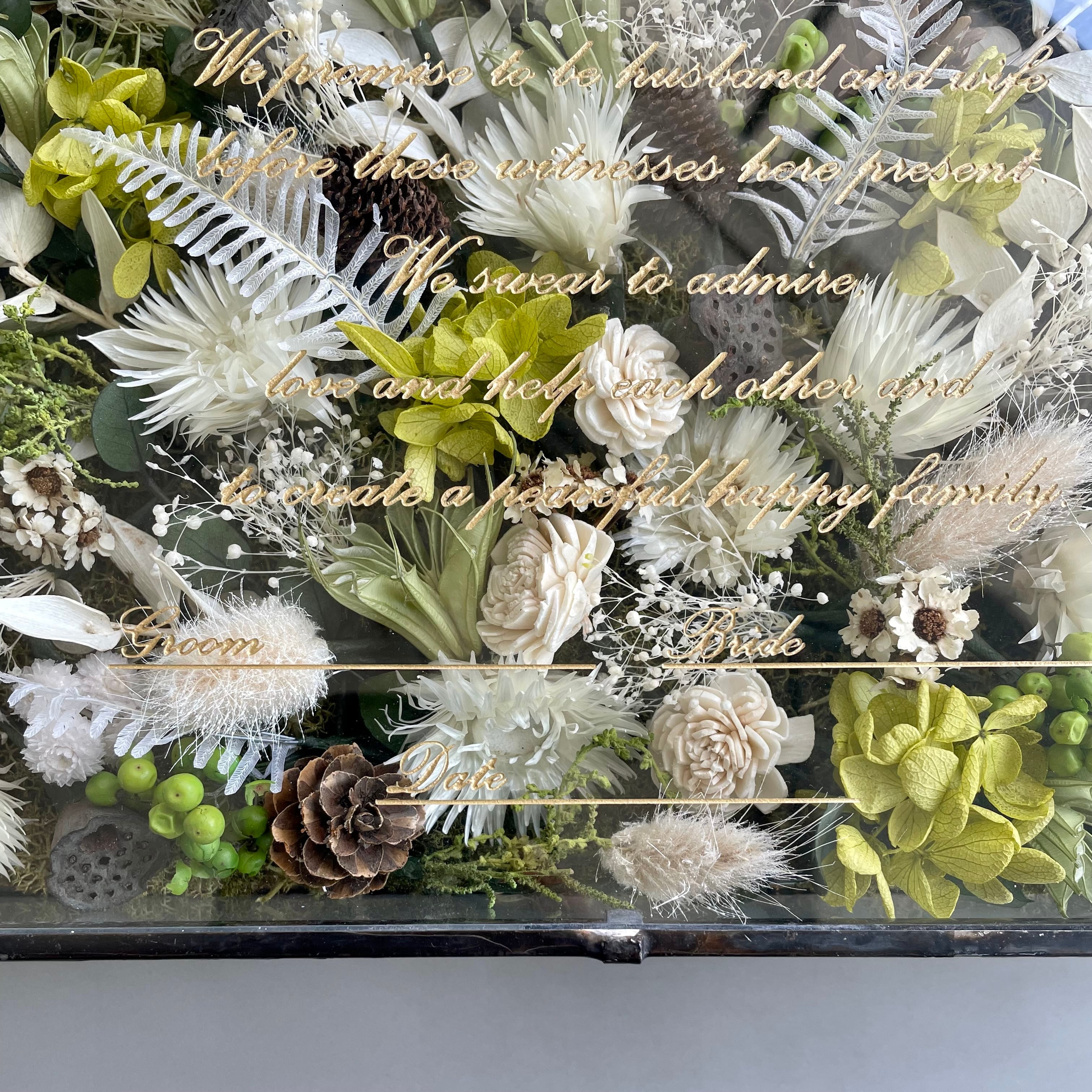 結婚証明書フラワーボックスドライフラワー結婚式誓いの言葉 ウェディング