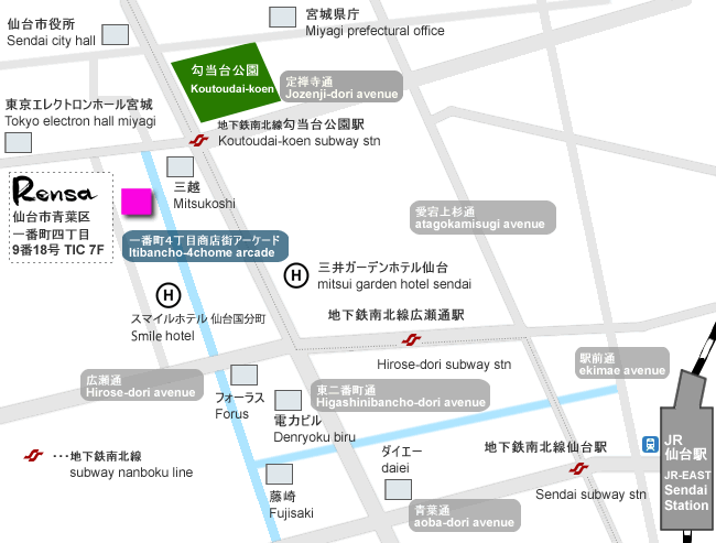 宮城県仙台市青葉区国分町の地図 住所一覧検索｜地図マピオン