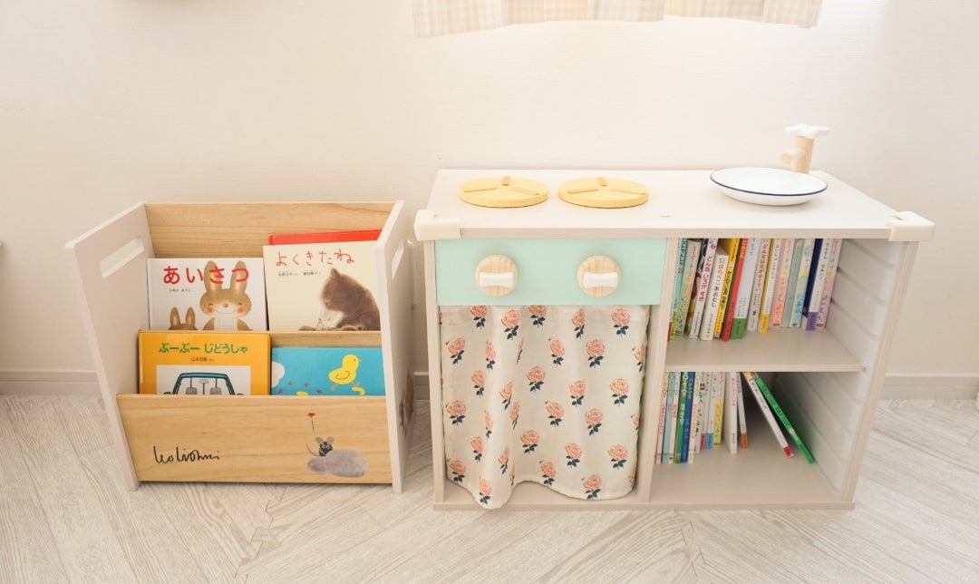 DIY 木製ままごとキッチン 扉付き編 の作り方 カラーBOX・セリア活用ルカコ 育児をおしゃれにスマートに