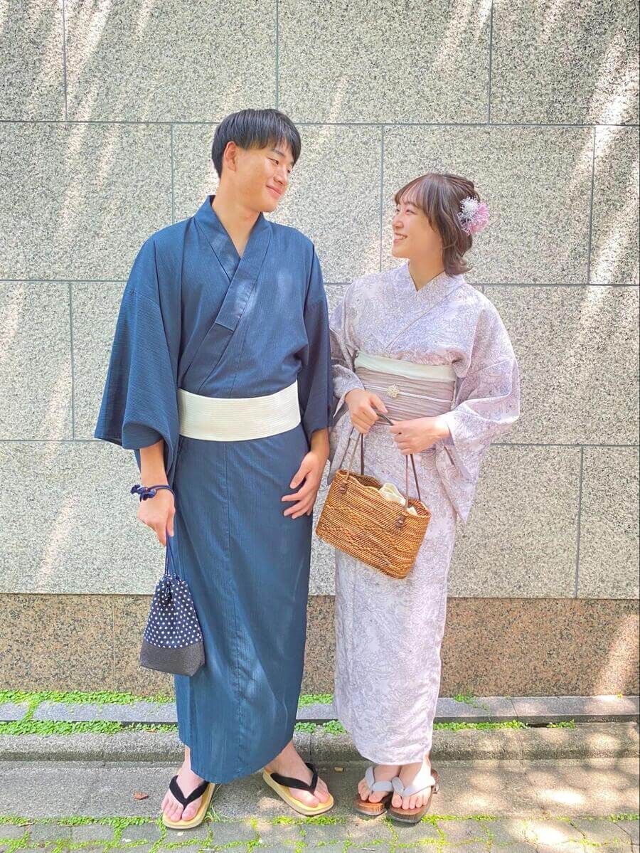 カップル浴衣コーディネート - 浅草で着物レンタル・浴衣レンタル