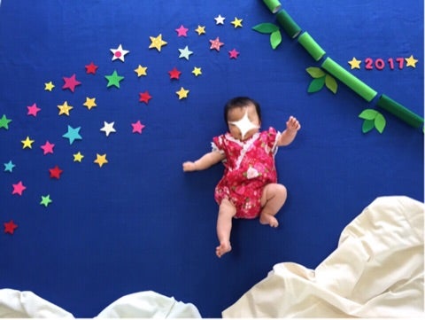 7 14開催ベビーアートイベント背景紹介！今回は七夕モチーフの背景です！是非夏らしい恰好でお越しください - シャレニー高槻阪急スクエア店