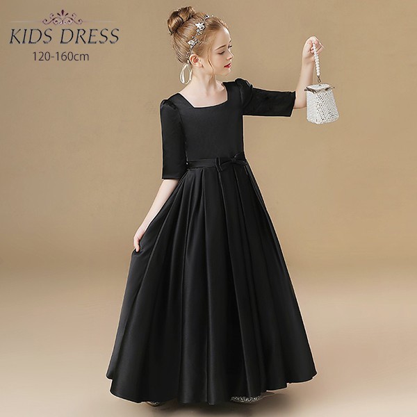 Amazon.co.jp: ピアノ発表会 ドレス キッズドレス ミモレ丈ドレス 中学生 子供ドレス ワンピース ジュニアドレス フォーマルパーティードレス シンプル バイオリン コンクール 上品 結婚式 お姫様 演奏会 音楽会 七五三 子供服 紺 シフォン120cm, ネイビー:ファッション